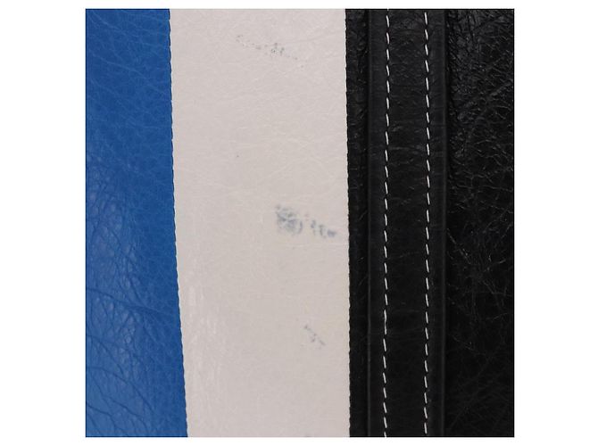 BALENCIAGA Bazaar Shopper M Tote Bag Leather Blue Silver 443097 - vista 3