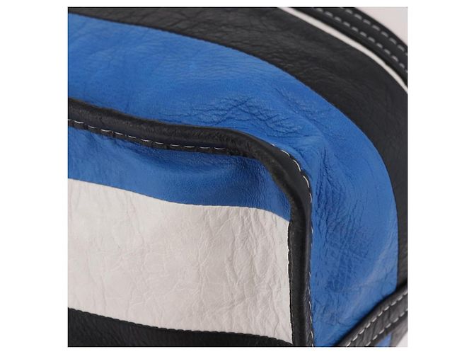 BALENCIAGA Bazaar Shopper M Tote Bag Leather Blue Silver 443097 - vista 9