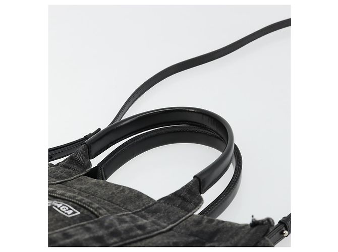 BALENCIAGA Hand Bag Denim 2way Black Silver 671402 - vista 14