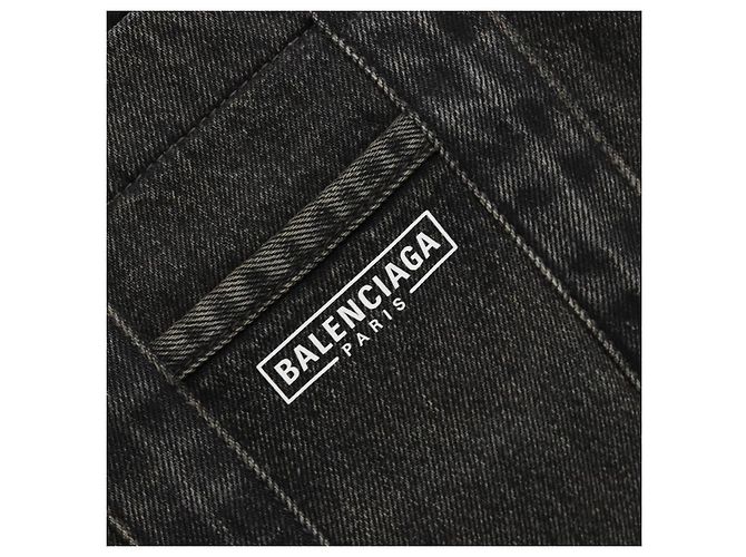BALENCIAGA Hand Bag Denim 2way Black Silver 671402 - vista 19