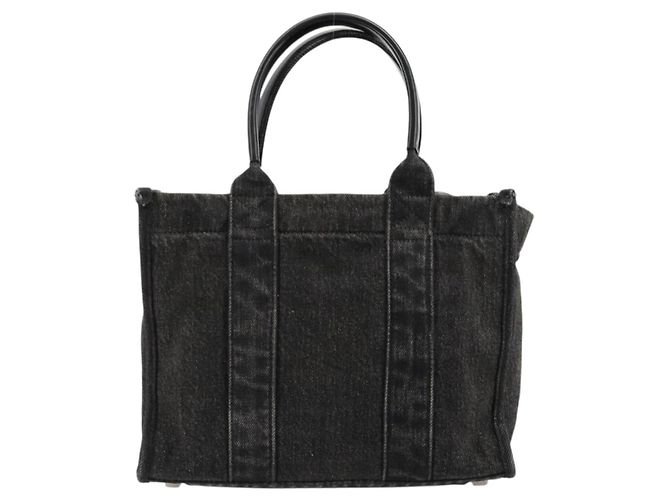 BALENCIAGA Hand Bag Denim 2way Black Silver 671402 - vista 2