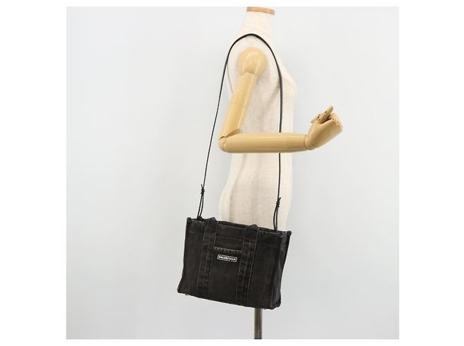 BALENCIAGA Hand Bag Denim 2way Black Silver 671402 - vista 25