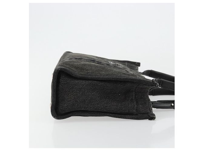 BALENCIAGA Hand Bag Denim 2way Black Silver 671402 - vista 3