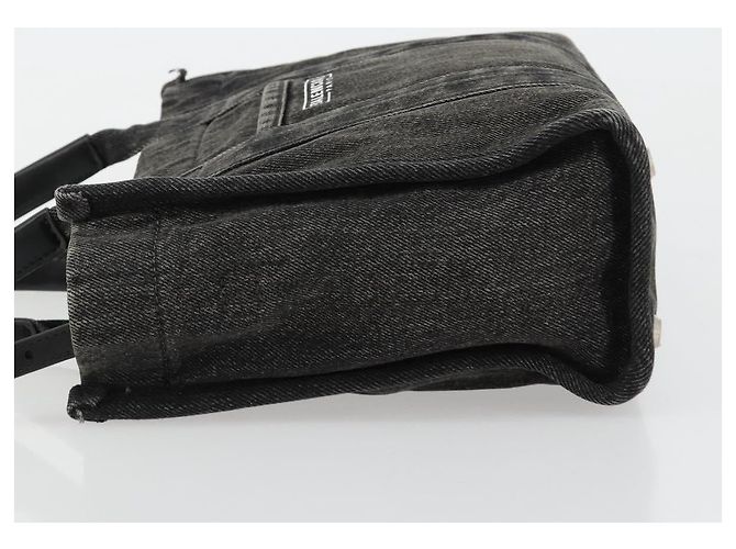 BALENCIAGA Hand Bag Denim 2way Black Silver 671402 - vista 4