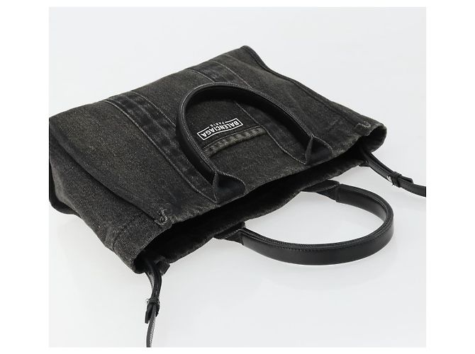 BALENCIAGA Hand Bag Denim 2way Black Silver 671402 - vista 6