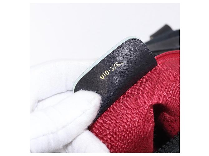 GUCCI GG Canvas Web Sherry Line Hand Bag Black Red Green 010 378 - vista 12