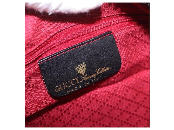 GUCCI GG Canvas Web Sherry Line Hand Bag Black Red Green 010 378 - vista 18