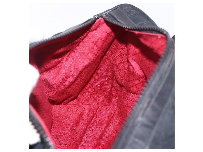 GUCCI GG Canvas Web Sherry Line Hand Bag Black Red Green 010 378 - vista 20