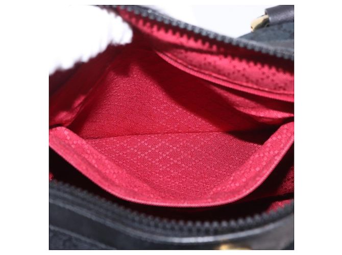 GUCCI GG Canvas Web Sherry Line Hand Bag Black Red Green 010 378 - vista 22