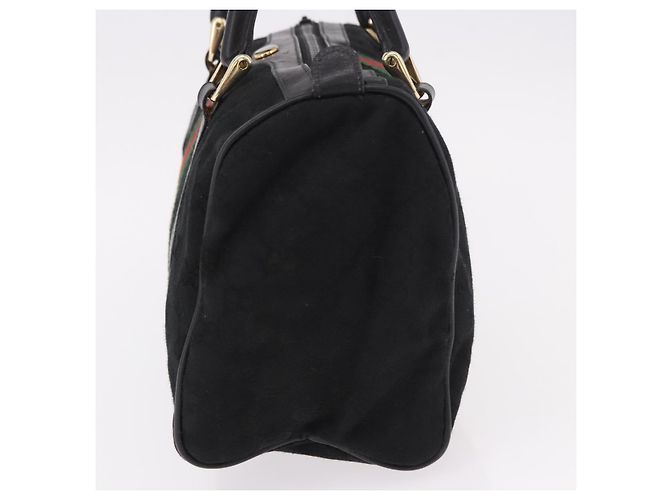GUCCI GG Canvas Web Sherry Line Hand Bag Black Red Green 010 378 - vista 3
