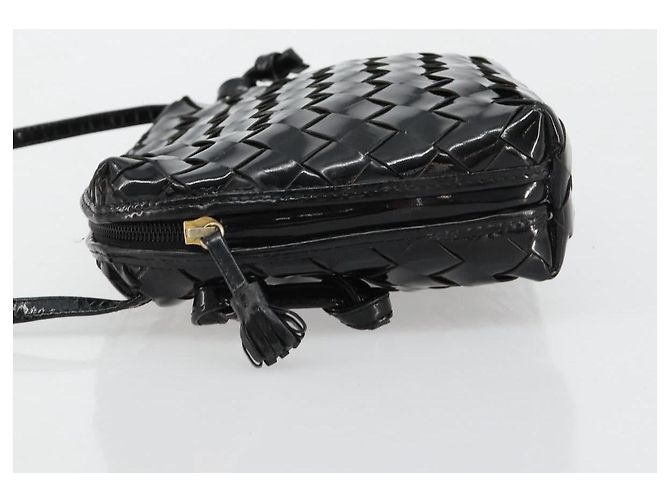 BOTTEGA VENETA INTRECCIATO Schultertasche Lackleder Schwarz - Ansicht 4