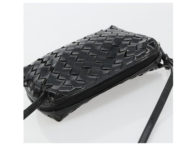 BOTTEGA VENETA INTRECCIATO Schultertasche Lackleder Schwarz - Ansicht 6