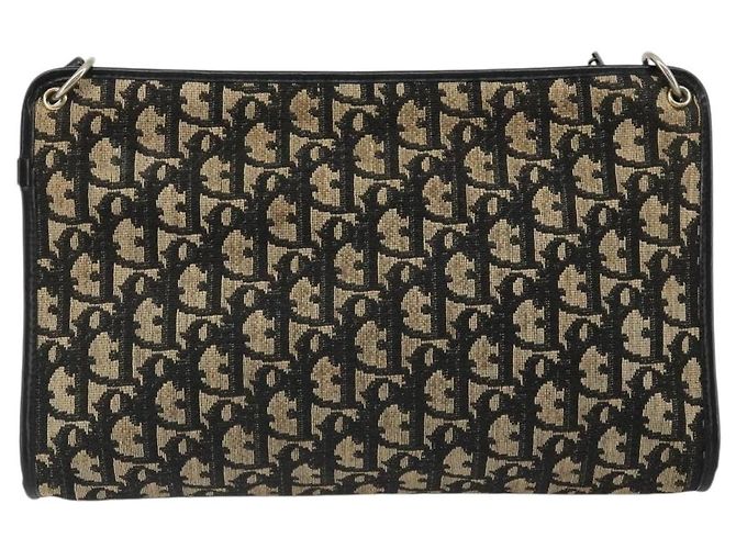 Christian Dior Trotter Canvas Shoulder Bag Navy Gold - vista 2