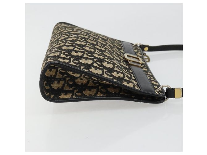 Christian Dior Trotter Canvas Shoulder Bag Navy Gold - vista 3