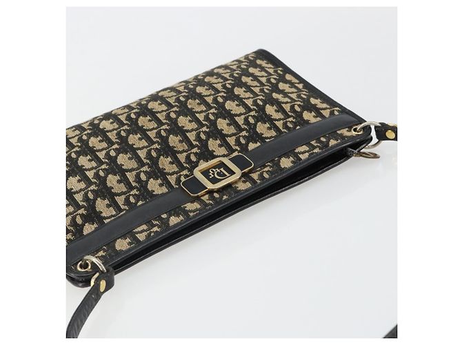 Christian Dior Trotter Canvas Shoulder Bag Navy Gold - vista 6