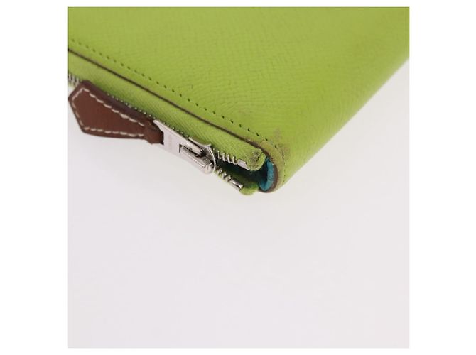 Hermès HERMES Azap Long Silk In Long Wallet Leather Green Silver - vista 7