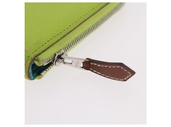 Hermès HERMES Azap Long Silk In Long Wallet Leather Green Silver - vista 8