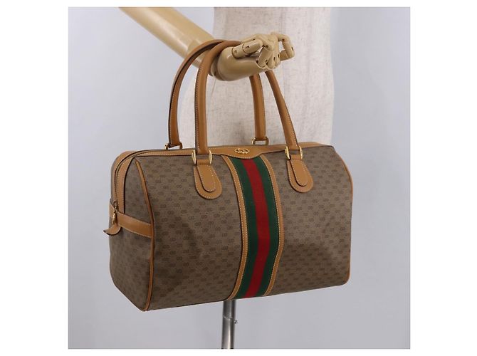GUCCI Micro GG Supreme Web Sherry Line Bag PVC Beige 002 39 0168 - vista 26