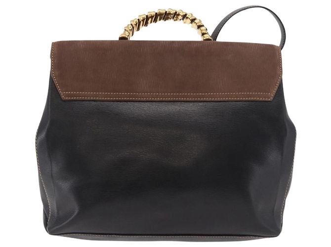 LOEWE Velazquez Hand Bag Leather 2way Black Gold - vista 2