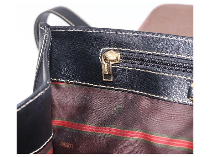 LOEWE Velazquez Hand Bag Leather 2way Black Gold - vista 22