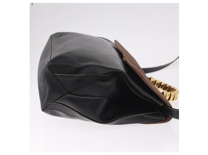 LOEWE Velazquez Hand Bag Leather 2way Black Gold - vista 3