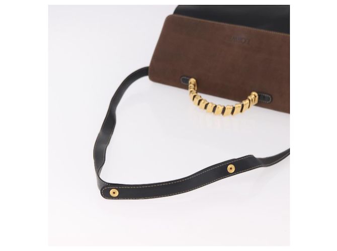 LOEWE Velazquez Hand Bag Leather 2way Black Gold - vista 9