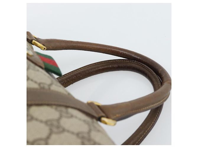 GUCCI GG Supreme Web Sherry Line Boston Bag PVC Beige Gold 58 02 007 - vista 14