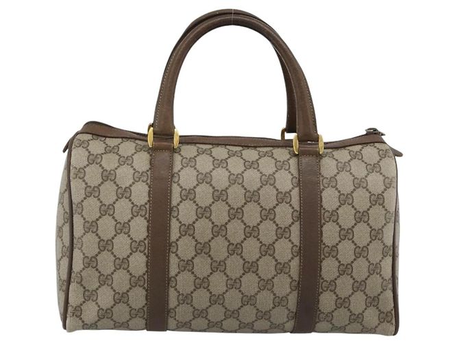 GUCCI GG Supreme Web Sherry Line Boston Bag PVC Beige Gold 58 02 007 - vista 2