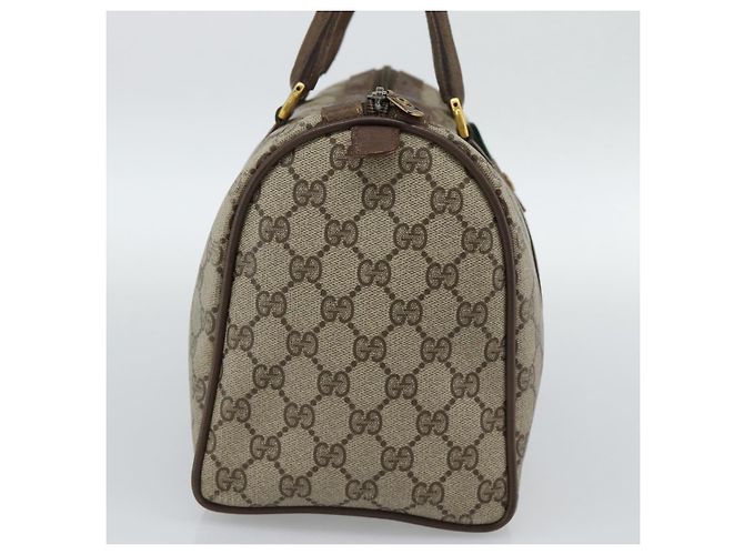 GUCCI GG Supreme Web Sherry Line Boston Bag PVC Beige Gold 58 02 007 - vista 3