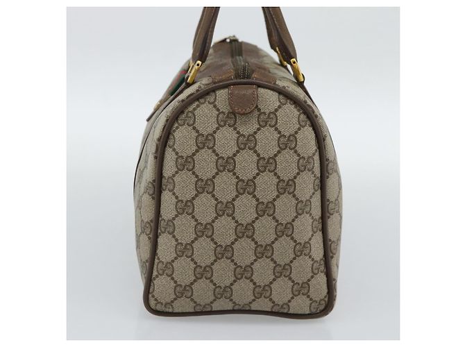 GUCCI GG Supreme Web Sherry Line Boston Bag PVC Beige Gold 58 02 007 - vista 4