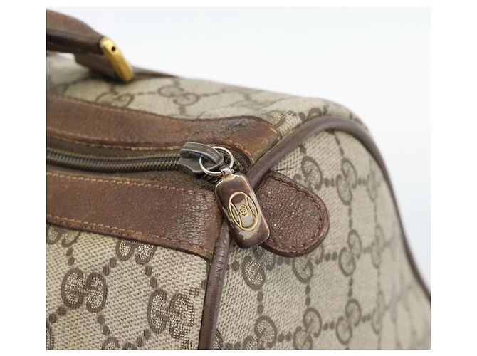 GUCCI GG Supreme Web Sherry Line Boston Bag PVC Beige Gold 58 02 007 - vista 9