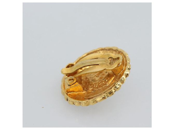 CHANEL Pendientes Metal Dorado Blanco CC - vista 12