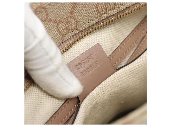GUCCI GG Supreme Shoulder Bag PVC Leather Pink Gold Tone - vista 12