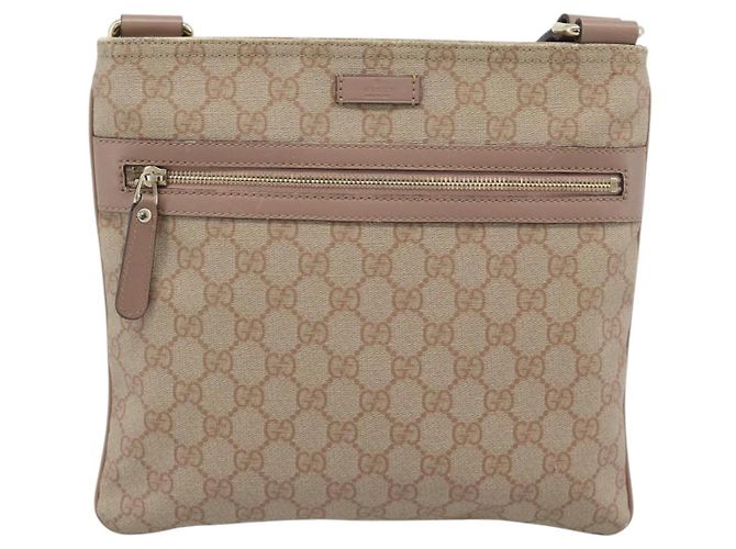 GUCCI GG Supreme Shoulder Bag PVC Leather Pink Gold Tone - vista 13