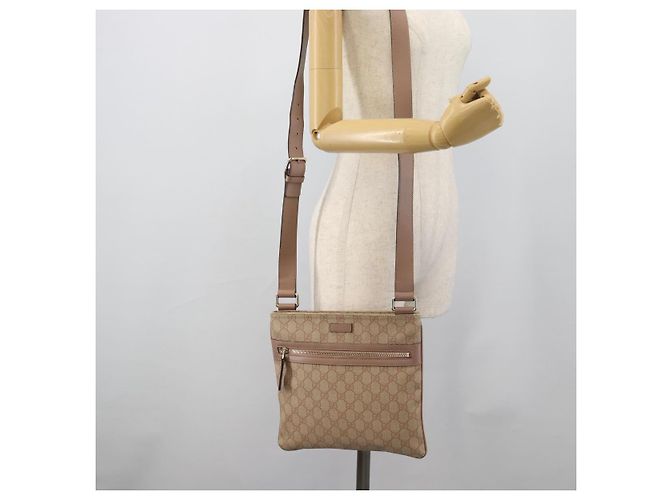 GUCCI GG Supreme Shoulder Bag PVC Leather Pink Gold Tone - vista 22