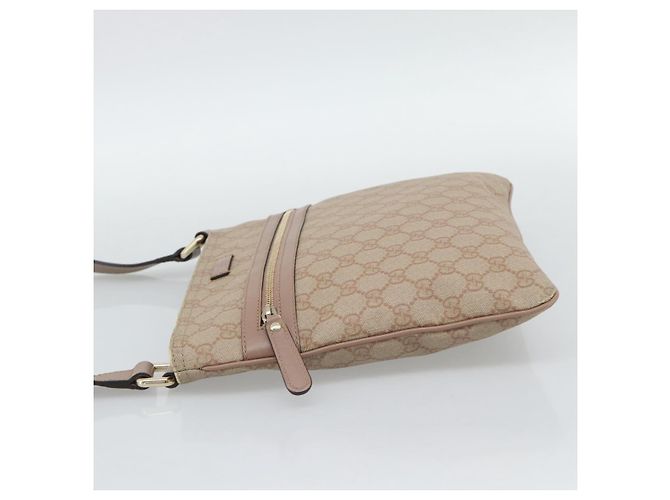GUCCI GG Supreme Shoulder Bag PVC Leather Pink Gold Tone - vista 3
