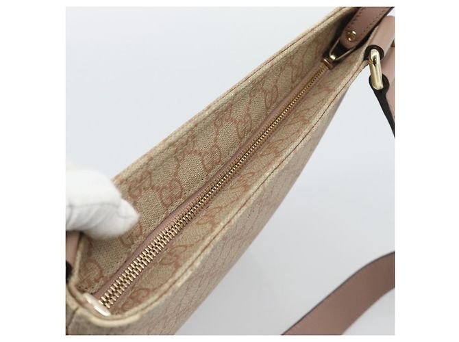 GUCCI GG Supreme Shoulder Bag PVC Leather Pink Gold Tone - vista 6