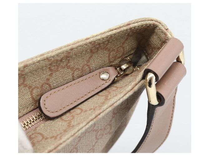 GUCCI GG Supreme Shoulder Bag PVC Leather Pink Gold Tone - vista 9