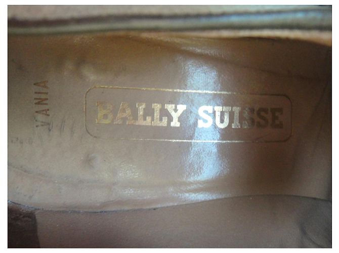 Bally Suisse Scarpe Richelieu Vania in Pelle e Tela Verde Cachi - vista 7
