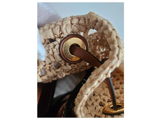 Louis Vuitton Noe BB Tasche aus Raffia natural tan Braun Beige - Ansicht 11