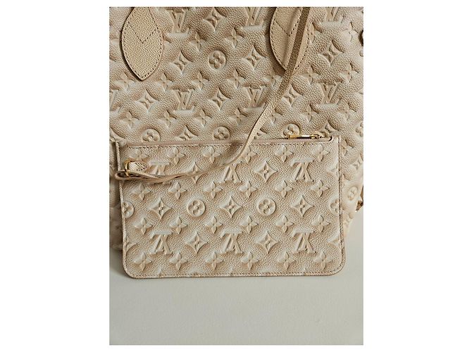 Borsa Louis Vuitton Monogram stardust Neverfull MM in pelle Empreinte Beige - vista 10