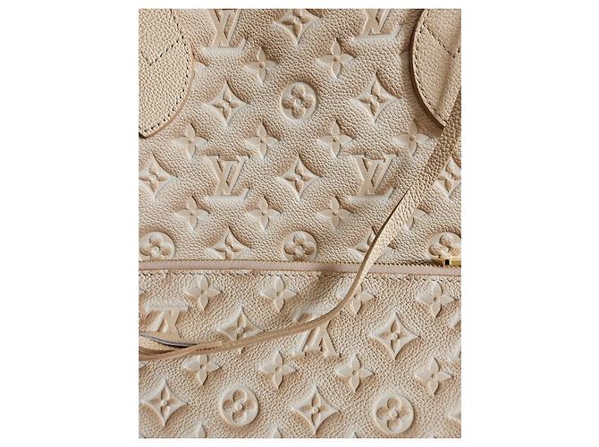 Borsa Louis Vuitton Monogram stardust Neverfull MM in pelle Empreinte Beige - vista 11