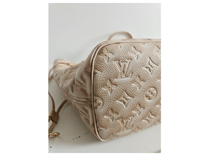 Borsa Louis Vuitton Monogram stardust Neverfull MM in pelle Empreinte Beige - vista 4