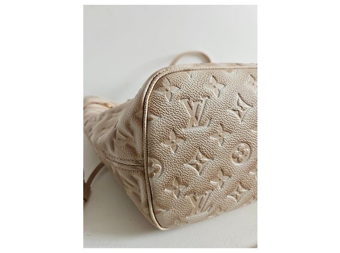 Borsa Louis Vuitton Monogram stardust Neverfull MM in pelle Empreinte Beige - vista 5