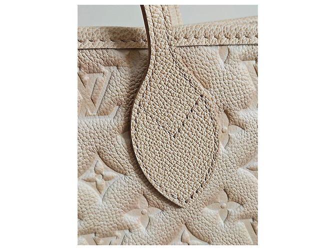 Borsa Louis Vuitton Monogram stardust Neverfull MM in pelle Empreinte Beige - vista 6