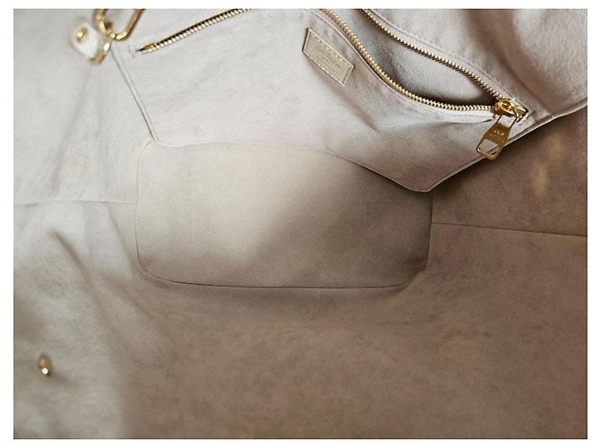 Borsa Louis Vuitton Monogram stardust Neverfull MM in pelle Empreinte Beige - vista 7