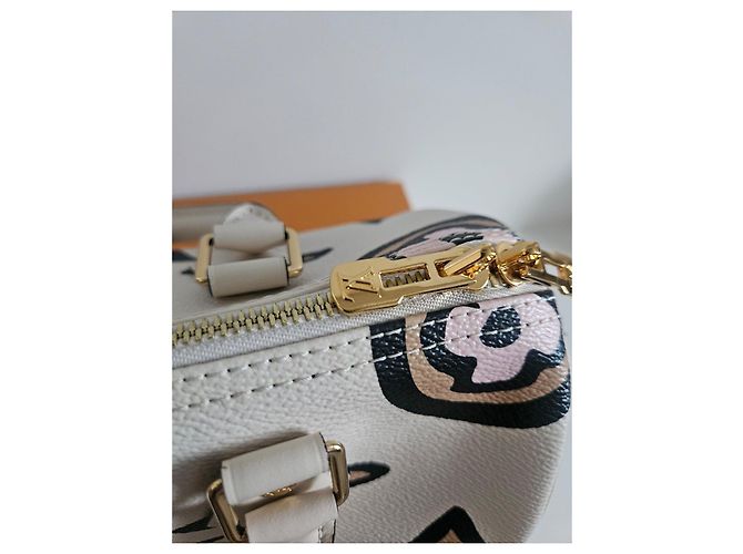 Louis Vuitton Speedy Bandouliere 25 Monogram wild at heart Marrone Nero Rosa Bianco - vista 18