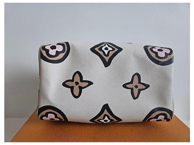 Louis Vuitton Speedy Bandouliere 25 Monogram wild at heart Marrone Nero Rosa Bianco - vista 4