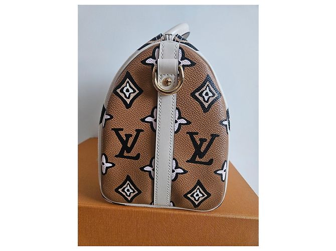 Louis Vuitton Speedy Bandouliere 25 Monogram wild at heart Marrone Nero Rosa Bianco - vista 8