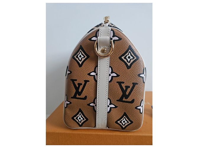 Louis Vuitton Speedy Bandouliere 25 Monogram wild at heart Marrone Nero Rosa Bianco - vista 9